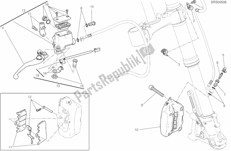 Toutes les pièces pour le Système De Freinage Avant du Ducati Scrambler Urban Enduro Thailand USA 803 2017